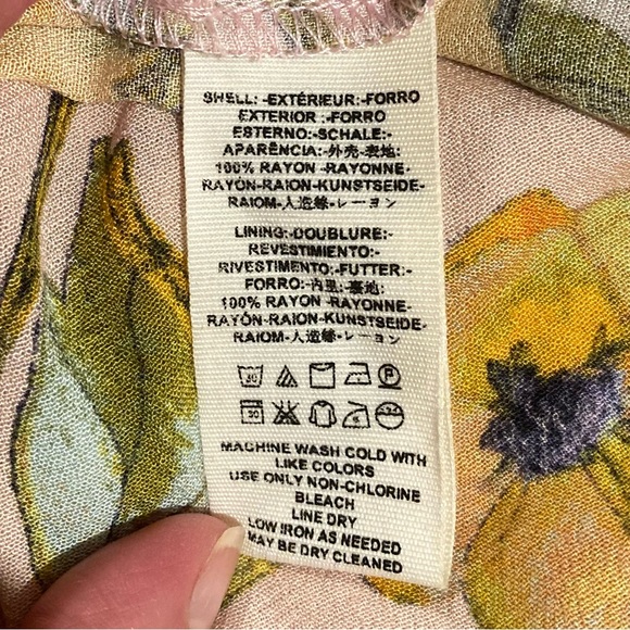 NWT, Free People Tegan Dress, Size 2, Pink Yellow Floral - Picture 8 of 16